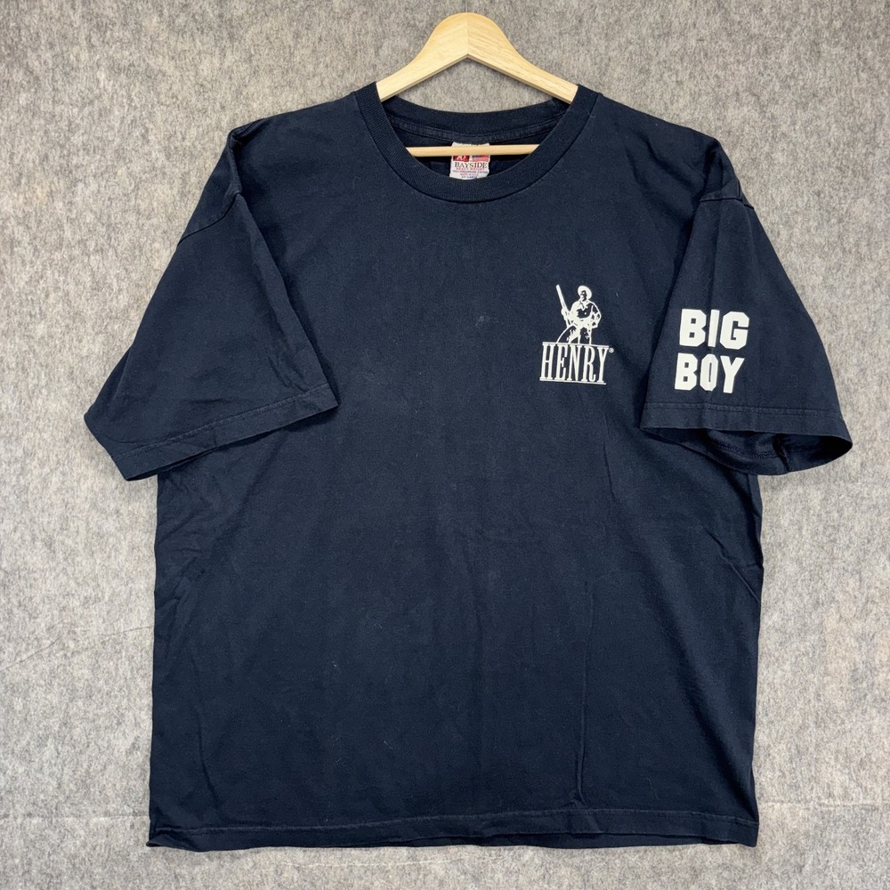 Henry 357 Magnum Big Boy T-Shirt Men's XXL Navy Blue USA‎ 90s Vintage
